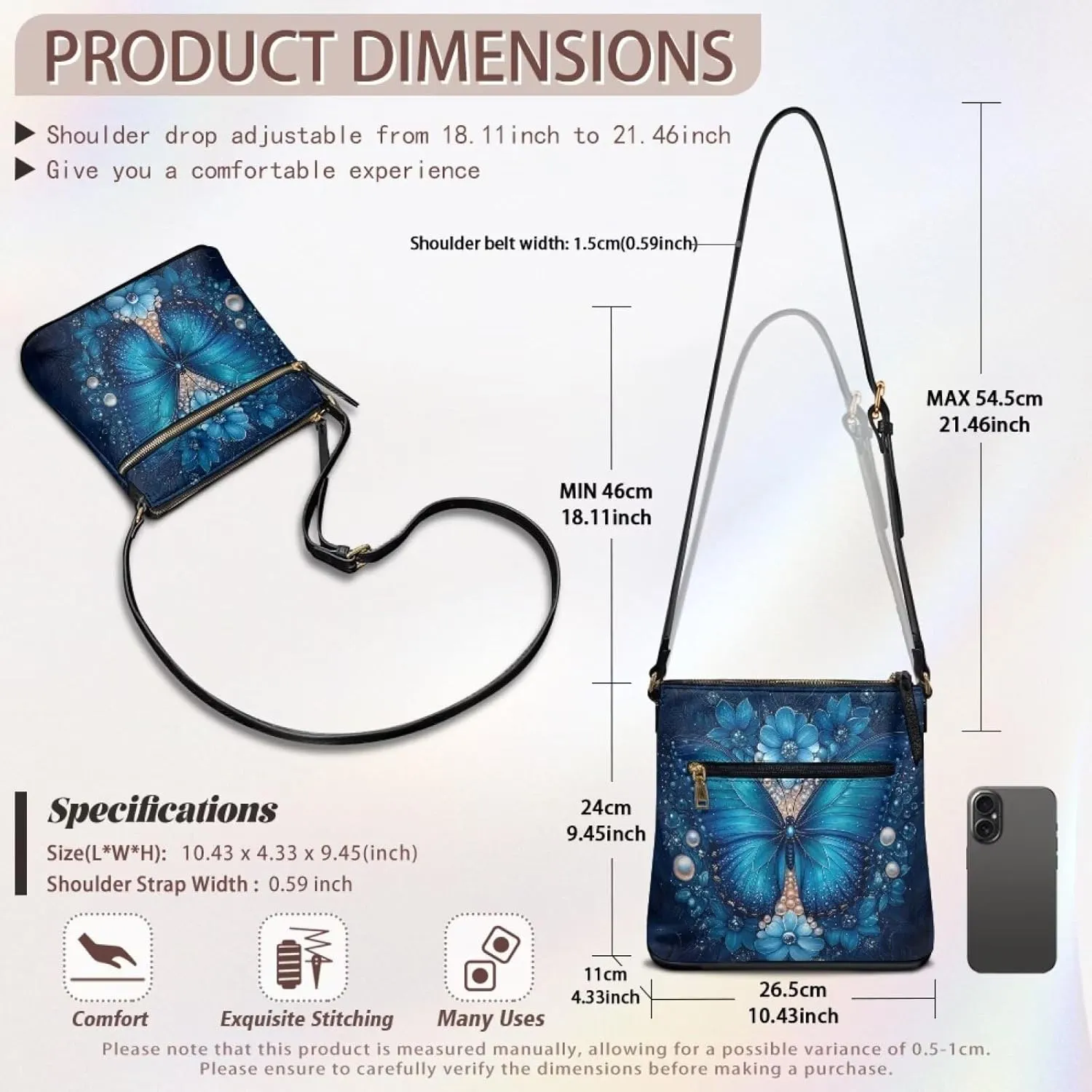 Leather Crossbody Bags for Women Tote Bag with Zipper Waterproof Shoulder Bag Travel Work Soft Handbag