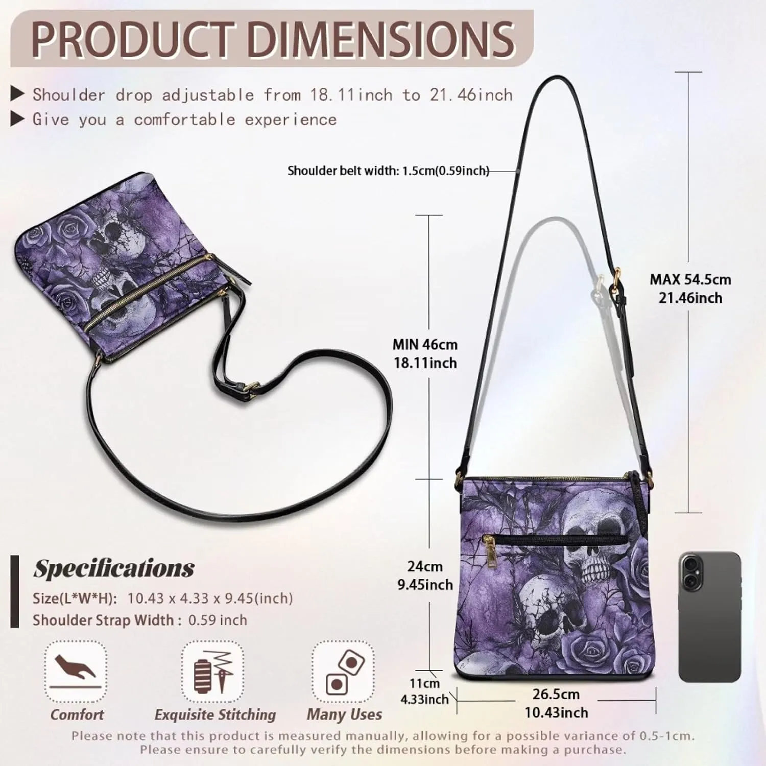 Leather Crossbody Bags for Women Tote Bag with Zipper Waterproof Shoulder Bag Travel Work Soft Handbag