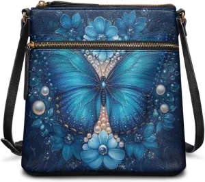 Leather Crossbody Bags for Women Tote Bag with Zipper Waterproof Shoulder Bag Travel Work Soft Handbag