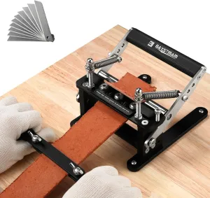 Leather Skiver Leather Splitter with Pulling Handle,Leather Peeling Machine, Leather Skiver, Aluminum Made,Leather Skiving Leather Working Tools with Blades for DIY Leather Work Leather Thinning Craft