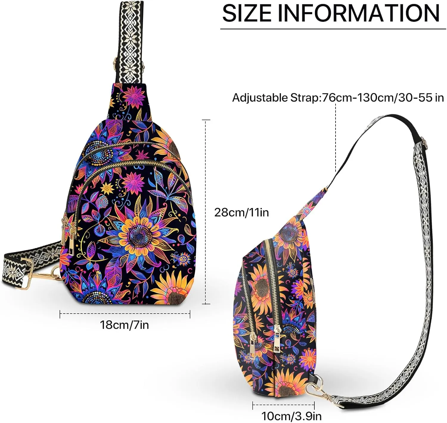 Leather Sling Bag Small Crossbody Backpack Travel Shoulder Pack Hiking Adjustable Chest Daypack for Women