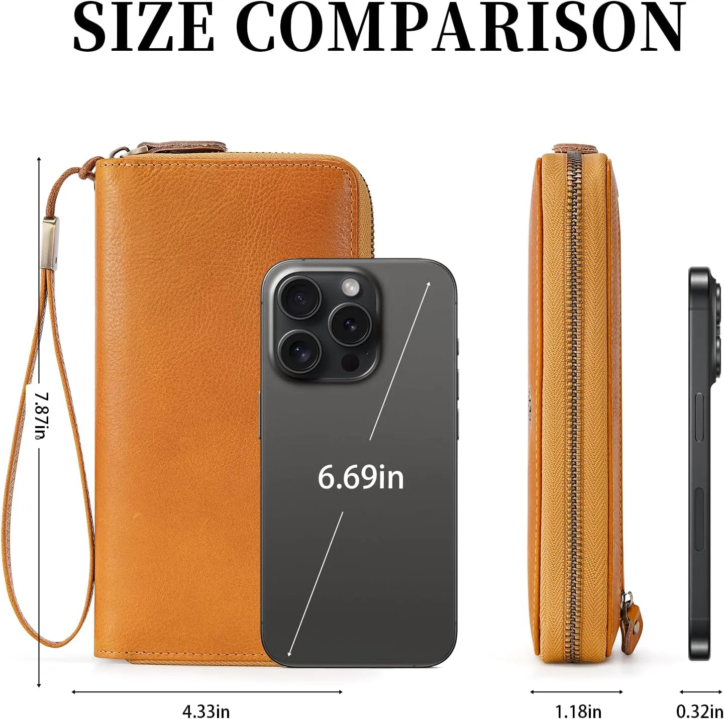 Leather Wallet For Women RFID Blocking Wallet Women Large Capacity Wristlet Clutch Wallets Credit Card Holder Purse