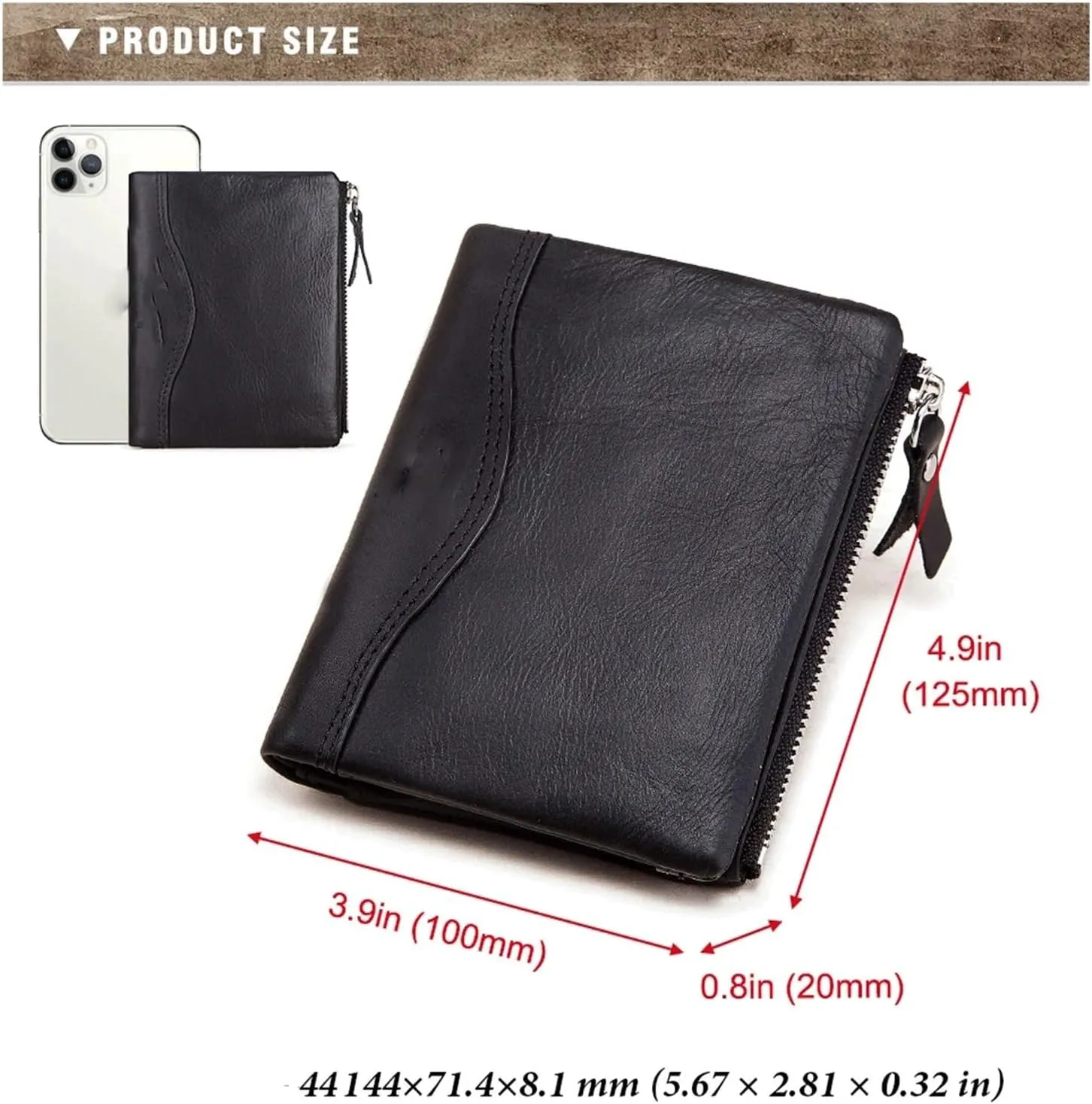 Leather Wallet Men Hasp Design Short Purse With Passport Photo Holder Clutch Wallets Engraving