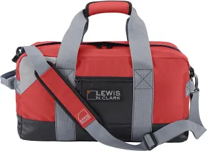 Lewis N. Clark Heavy Duty Large Duffel Bag for Women   Men, Carry On, Gym Duffel Bag, DayPack, Ditty Bag & Travel BackPack Alternative with Neoprene Gear Bag, 18in - Red