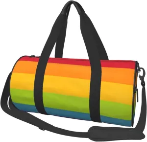 LGBT Pride Rainbow Gay Flag Round Travel Duffel Bag Large Capacity Gym Sports Bags for Hiking Vacation Trips