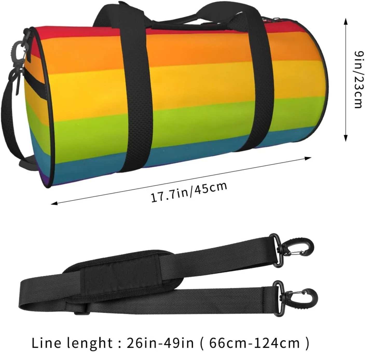 LGBT Pride Rainbow Gay Flag Round Travel Duffel Bag Large Capacity Gym Sports Bags for Hiking Vacation Trips