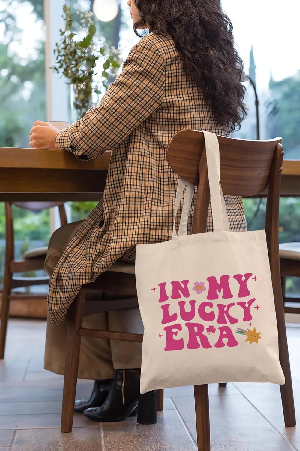 LIBIHUA Birthday Christmas Gift,Lucky Gifts,Luck Charm Shoulder Bag Shopping Tote Bag,Shamrock,Luck Era,Pride Shamrock,St Patricks Day Present,In My Lucky Era