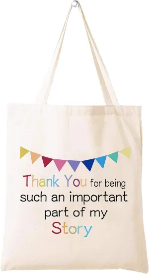 LIBIHUA Teacher Month,Birthday,Thanksgiving,Christmas Gifts for Teacher-Shoulder Bag Shopping Tote Bag-Appreciation Gifts for Educator-Thank You for Being Such An Important Part of My Story