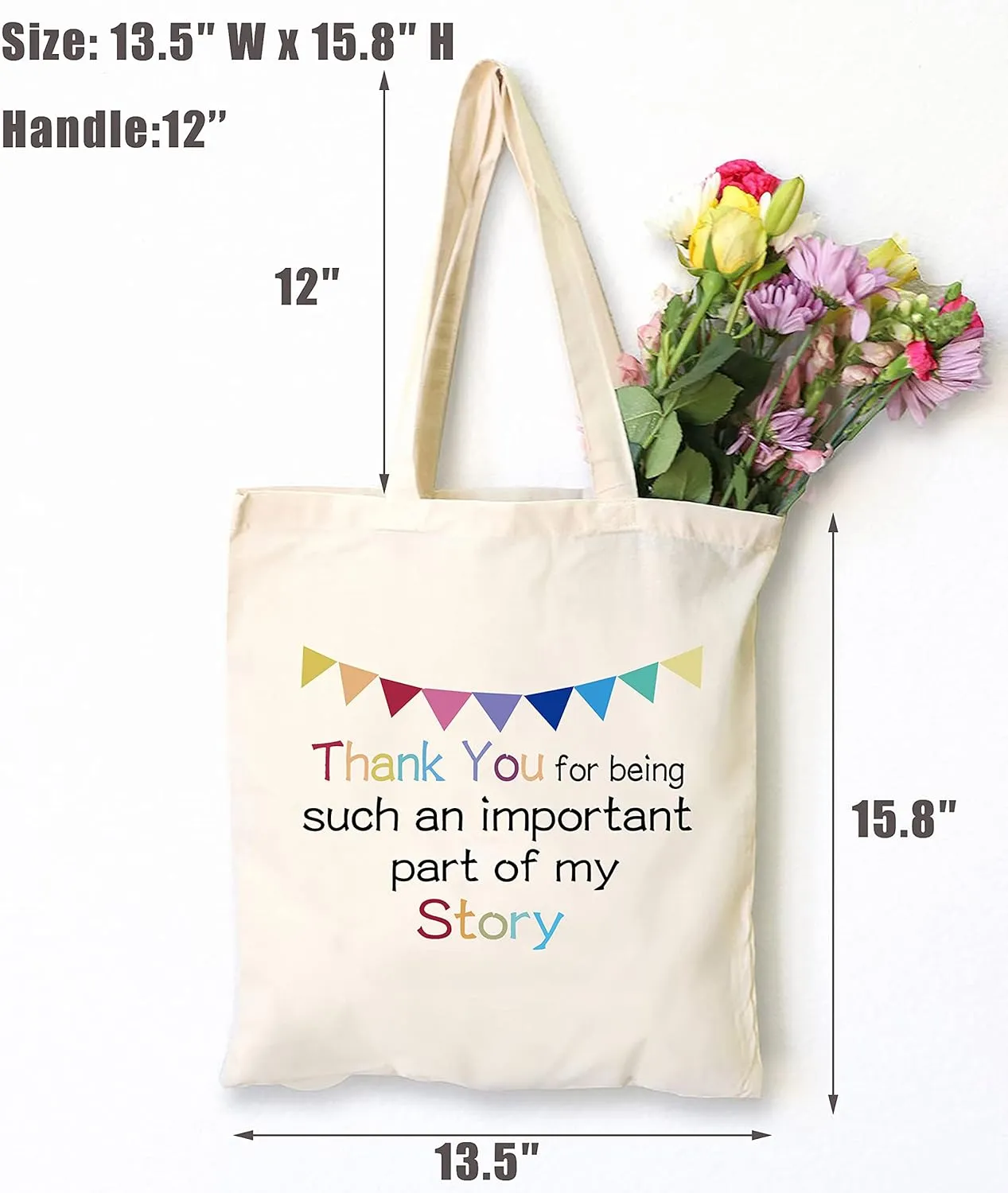 LIBIHUA Teacher Month,Birthday,Thanksgiving,Christmas Gifts for Teacher-Shoulder Bag Shopping Tote Bag-Appreciation Gifts for Educator-Thank You for Being Such An Important Part of My Story