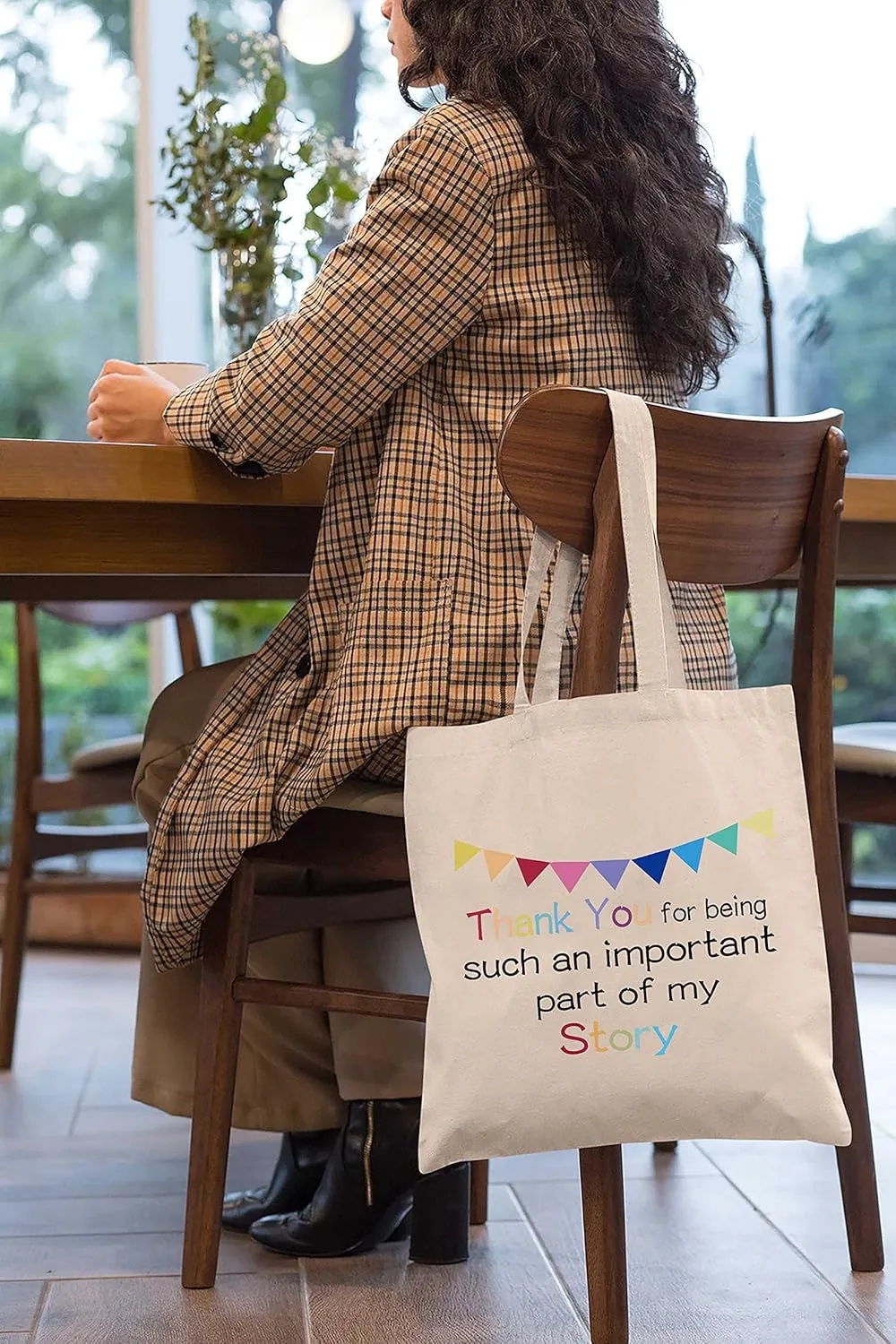 LIBIHUA Teacher Month,Birthday,Thanksgiving,Christmas Gifts for Teacher-Shoulder Bag Shopping Tote Bag-Appreciation Gifts for Educator-Thank You for Being Such An Important Part of My Story