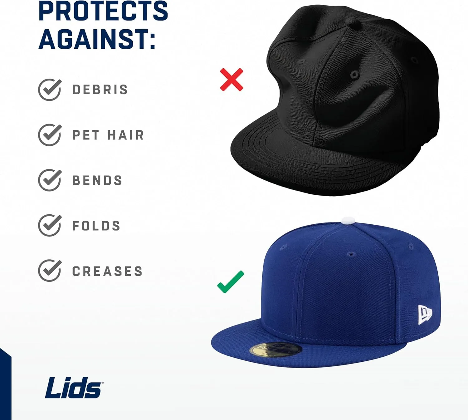 Lids Hat Travel Case – Baseball Cap Carrier for 6 Hats, Durable Khaki Exterior with Black Interior, Storage with Handle & Adjustable Shoulder Strap, Hard Hat Organizer for Travel & Closet