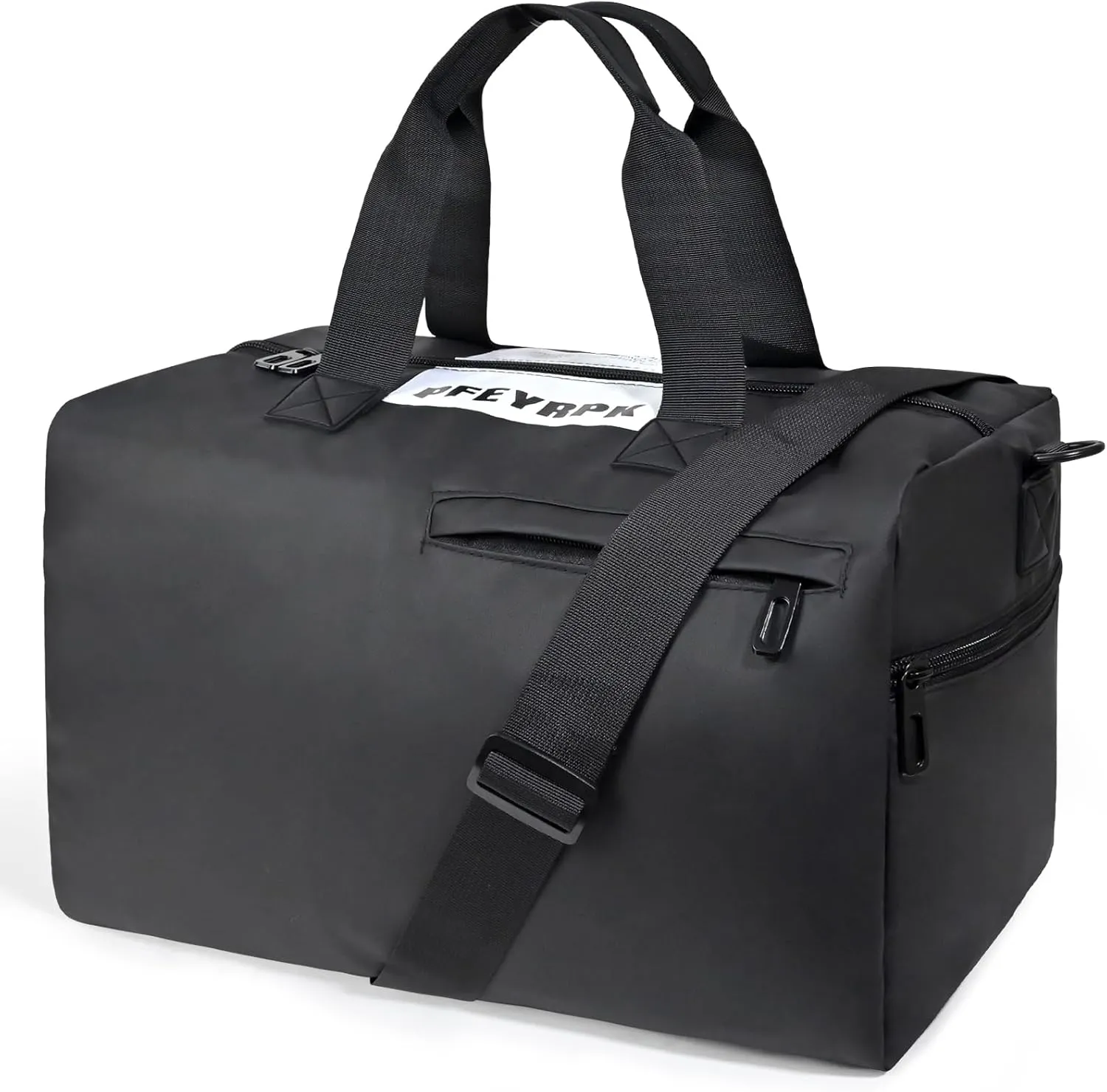 Lightweight Gym Bag for Man Women,Water Resistant Duffle Bag for Travel with Wet Pocket,Wear-resistant Weekender Overnight Duffel Bag,Travel Bag Easy to Clean Tote bag for women(Black)