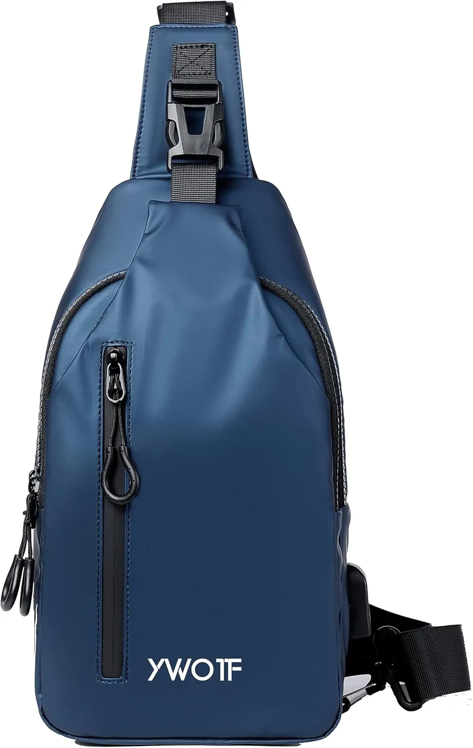 Lightweight Sling Bag Waterproof crossbody Sling Backpack bag Cycling and hiking with USB charging port for Men Women (Blue)