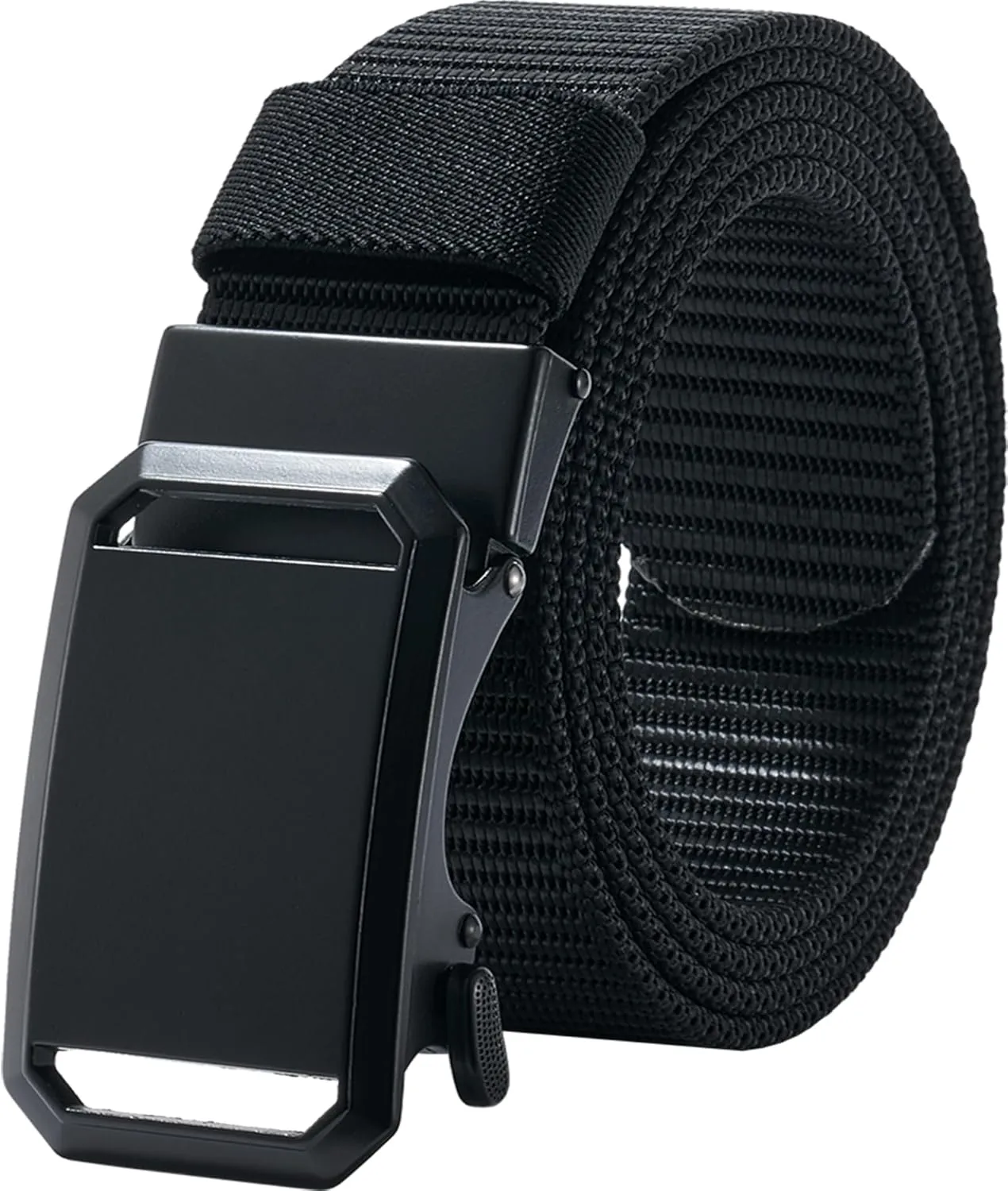 LionVII Ratchet Belts for Men - Fashion Belt Man Nylon Fabric 1 3/8" for Casual Jeans - Adjustable Trim to Fit 27-49" Waist