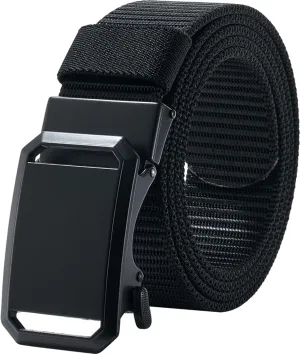 LionVII Ratchet Belts for Men - Fashion Belt Man Nylon Fabric 1 3/8" for Casual Jeans - Adjustable Trim to Fit 27-49" Waist