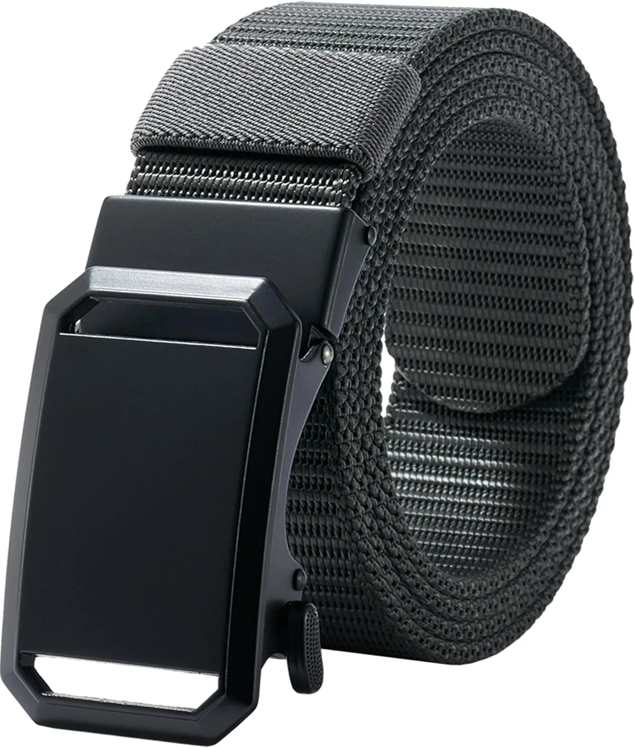 LionVII Ratchet Belts for Men - Fashion Belt Man Nylon Fabric 1 3/8" for Casual Jeans - Adjustable Trim to Fit 27-49" Waist
