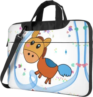 Listening Mule Picture Oxford Cloth Shoulder Laptop Bag Stylish And Protective Shockproof Soft Lining