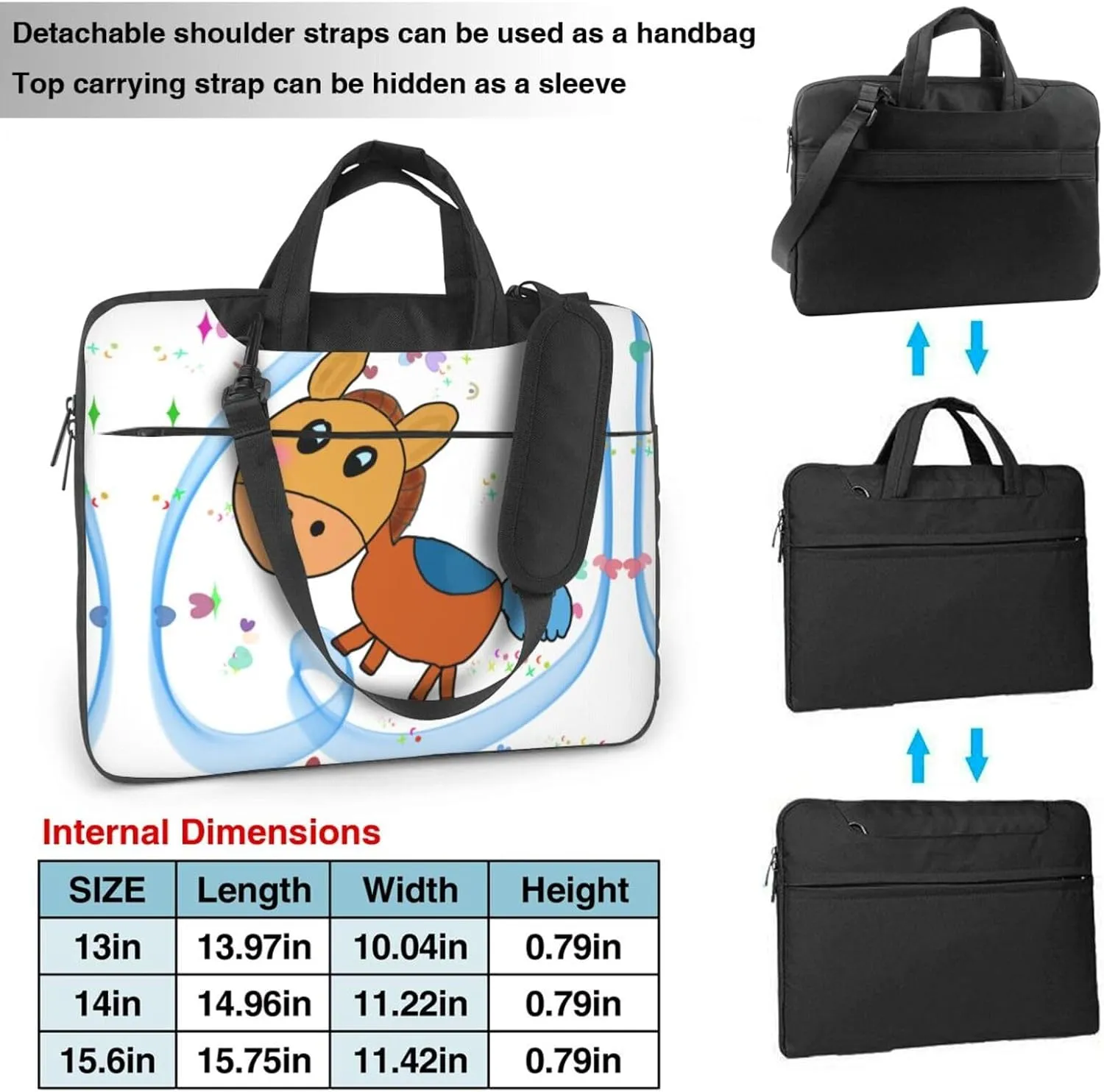listening mule picture Ultra-thin portable shoulder laptop bag Stylish and Protective Shockproof soft lining