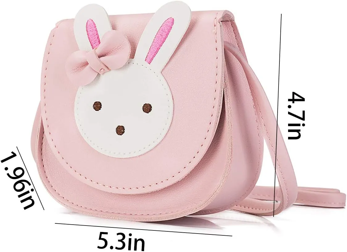 Little Girls' Cute Rabbit Crossbody Purse Small Bow Shoulder Bag Handbag for Kids Toddlers
