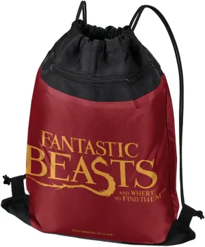 LOGOVISION Fantastic Beasts And Where To Find Them Logo Drawstring Backpack Sports Bag Sackpack 17" x 13", Perfect for Gym, Yoga or Practice