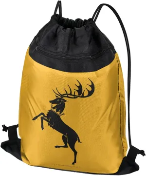 LOGOVISION Game of Thrones Baratheon Sigil Drawstring Backpack Sports Bag Sackpack 17" x 13", Perfect for Gym, Yoga or Practice