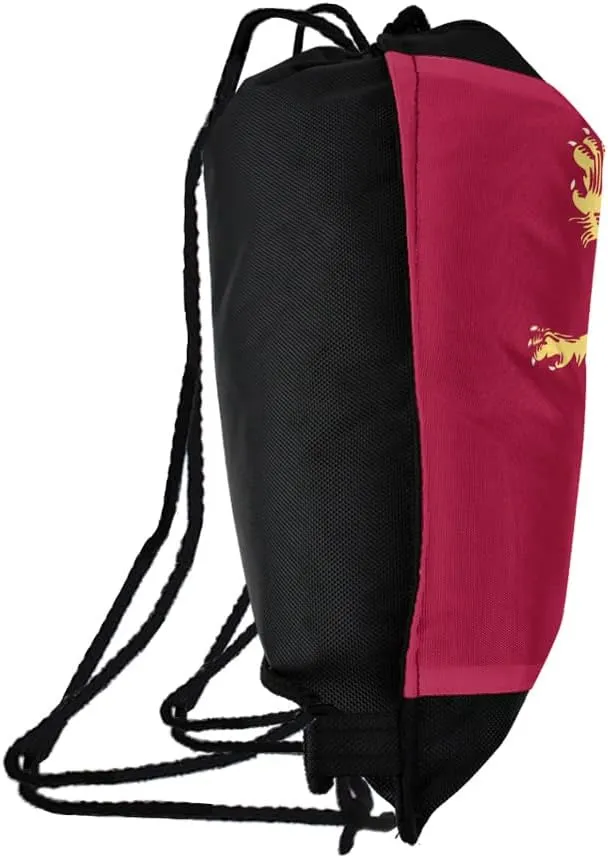 LOGOVISION Game of Thrones Lanister Sigil Drawstring Backpack Sports Bag Sackpack 17" x 13", Perfect for Gym, Yoga or Practice