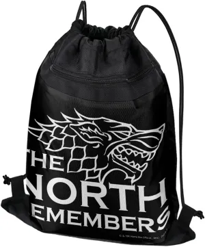 LOGOVISION Game of Thrones The North Remembers Drawstring Backpack Sports Bag Sackpack 17" x 13", Perfect for Gym, Yoga or Practice