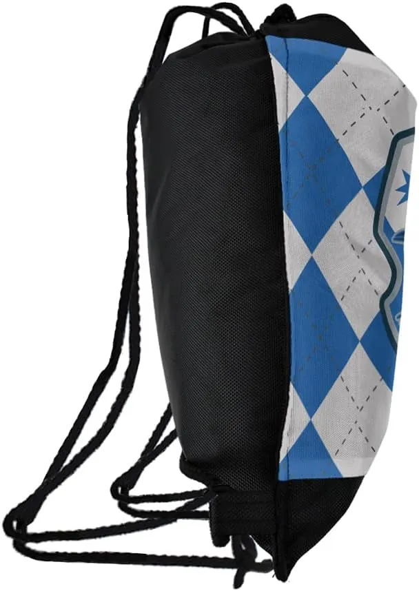 LOGOVISION Harry Potter Ravenclaw Plaid Sigil Drawstring Backpack Sports Bag Sackpack 17" x 13", Perfect for Gym, Yoga or Practice