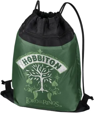 LOGOVISION Lord of The Rings Hobbiton Drawstring Backpack Sports Bag Sackpack 17" x 13", Perfect for Gym, Yoga or Practice