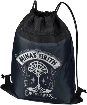 LOGOVISION Lord of The Rings Minas Tirith Drawstring Backpack Sports Bag Sackpack 17" x 13", Perfect for Gym, Yoga or Practice
