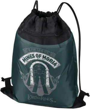 LOGOVISION Lord of The Rings Mines of Moria Drawstring Backpack Sports Bag Sackpack 17" x 13", Perfect for Gym, Yoga or Practice