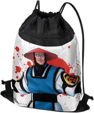 LOGOVISION Mortal Kombat Klassic Raiden Character Drawstring Backpack Sports Bag Sackpack 17" x 13", Perfect for Gym, Yoga or Practice