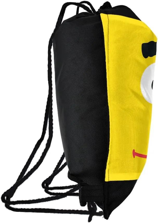 LOGOVISION Sesame Street Bert Face Drawstring Backpack Sports Bag Sackpack 17" x 13", Perfect for Gym, Yoga or Practice