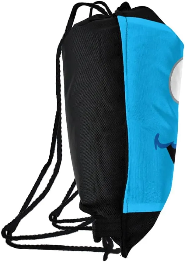 LOGOVISION Sesame Street Cookie Monster Face Drawstring Backpack Sports Bag Sackpack 17" x 13", Perfect for Gym, Yoga or Practice