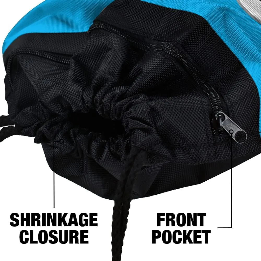 LOGOVISION Sesame Street Cookie Monster Face Drawstring Backpack Sports Bag Sackpack 17" x 13", Perfect for Gym, Yoga or Practice