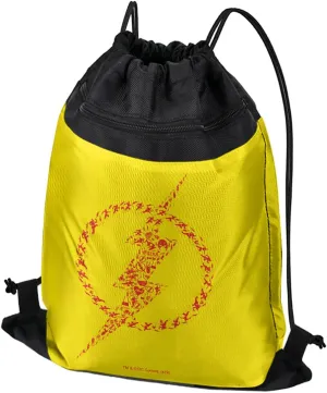 LOGOVISION The Flash Flash Icons Logo Drawstring Backpack Sports Bag Sackpack 17" x 13", Perfect for Gym, Yoga or Practice
