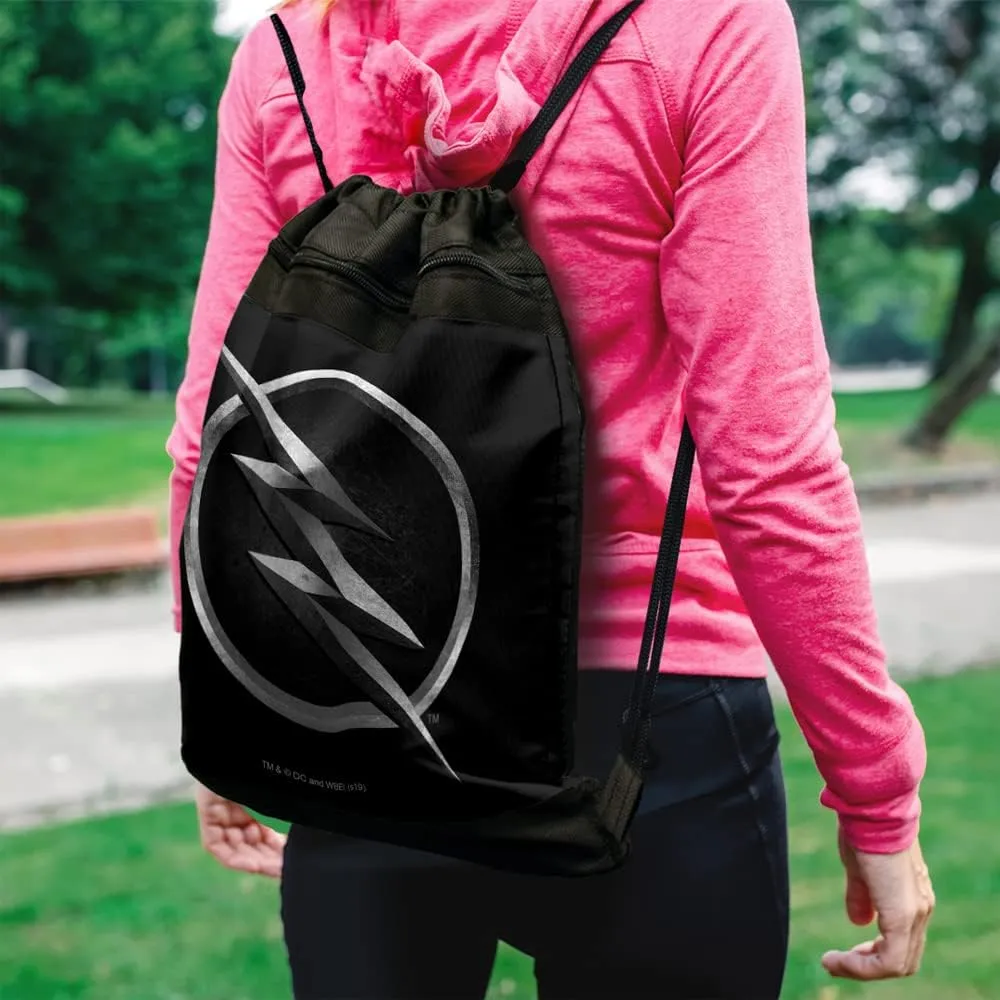 LOGOVISION The Flash TV Series Zoom Logo Drawstring Backpack Sports Bag Sackpack 17" x 13", Perfect for Gym, Yoga or Practice
