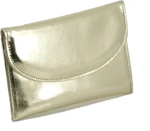 LONI Ladies Faux Leather Wallet Clutch Bag Purse Coin Pouch in Metallic Gold