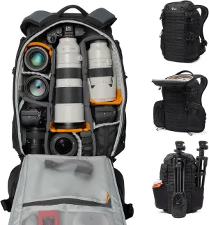 Lowepro ProTactic BP 450 AW III Camera Backpack, 4-Point Access, Professional Camera Bag, DSLR/Drones/Mirrorless, Up to 16" Laptop, Rain Cover, for Photographer,Videographer, Volume 28L