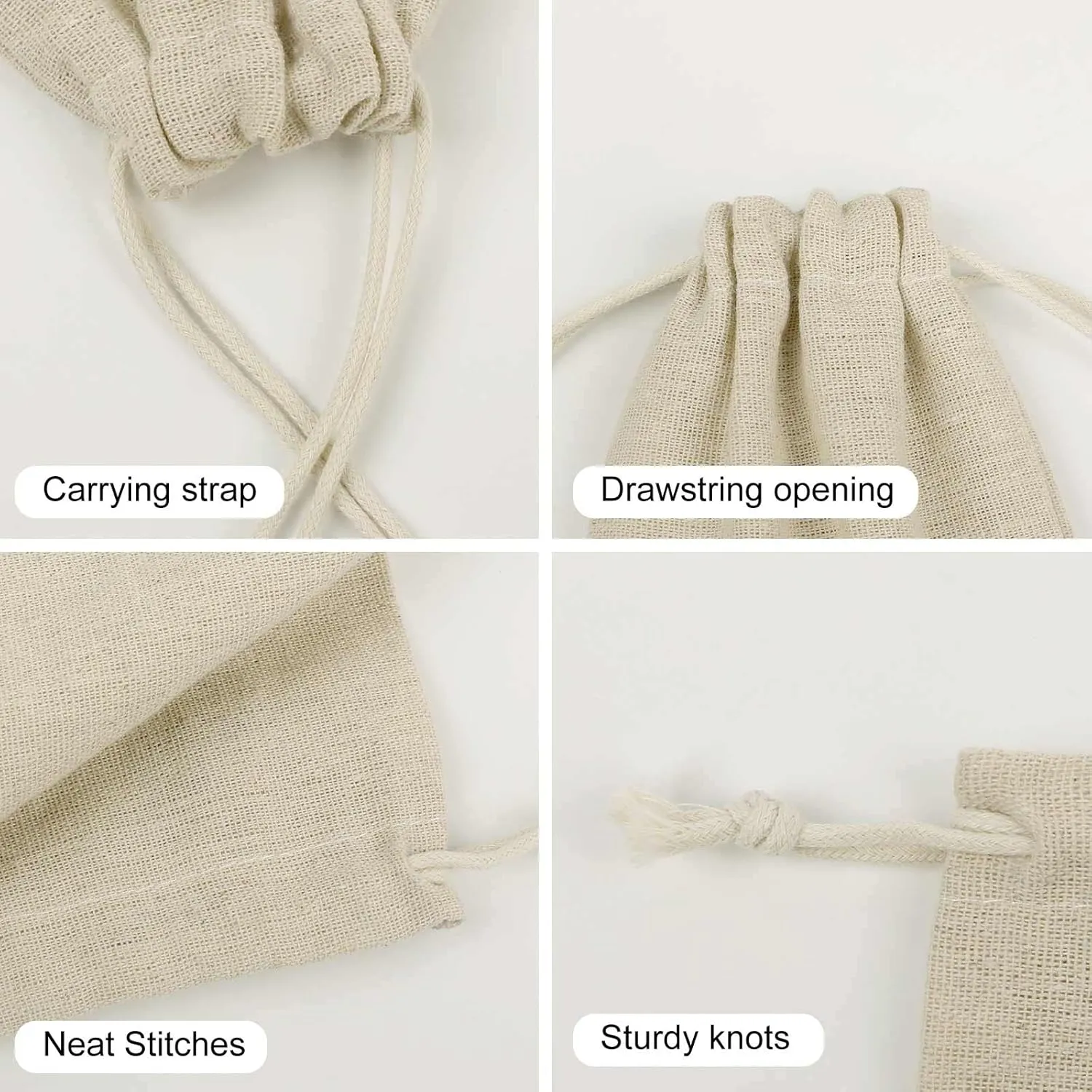 LPSADGF 8 PCS Cute Owl Drawstring Gift Bags Reusable Cotton Linen Storage Pouches for Christmas, Weddings, Parties, Favors 4.9"x6.7" Small Burlap Bags