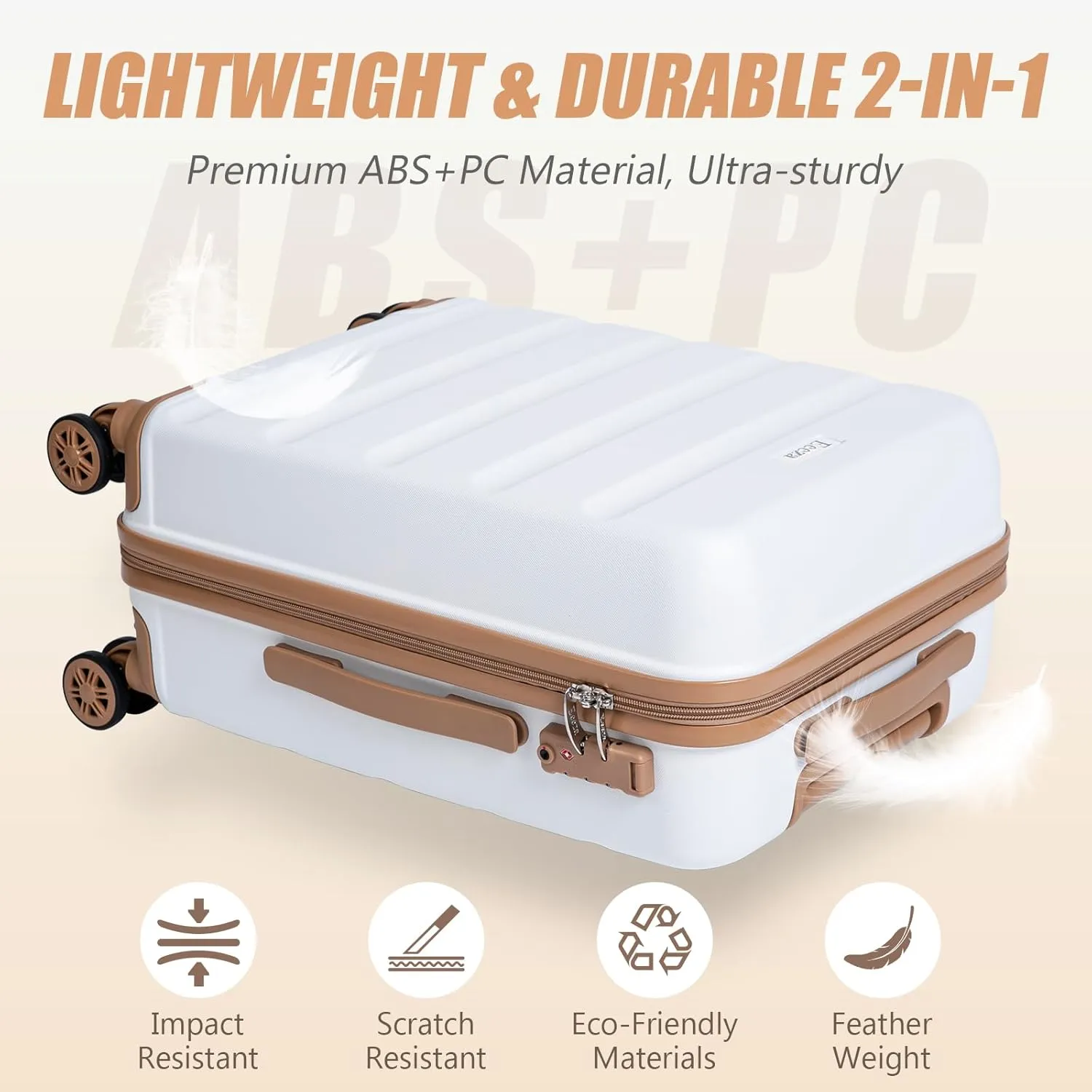 Luggage Sets 5 Piece, Suitcases with Wheels,ABS Hard Case Luggage with TSA Lock Spinner Wheels,Carry On Luggage Set (20/24/28 Inch)