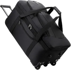 Luggage Wheeled Duffel Bag Wheeled Travel Duffel Bag Oxford Cloth Multipurpose Rolling Travel Bag Men Outdoor Traveling Picnic Carry on luggage(Black)