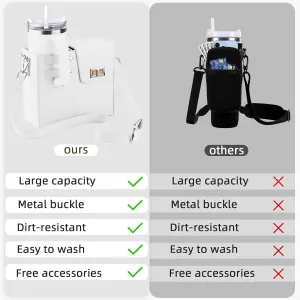 Lushandy Crossbody Bag for Stanley Purse Cup Holder Bag Stanley Cup Bags Portable Water Bottle Purse with Strap