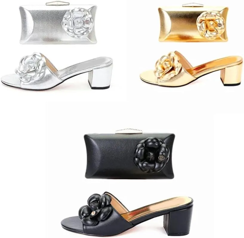 Luxury African Wedding Shoes Set with Crystal-Encrusted Heels and Evening Bag Bridal Pumps