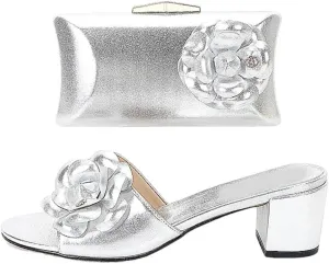 Luxury African Wedding Shoes Set with Crystal-Encrusted Heels and Evening Bag Bridal Pumps