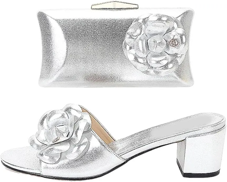 Luxury African Wedding Shoes Set with Crystal-Encrusted Heels and Evening Bag Bridal Pumps