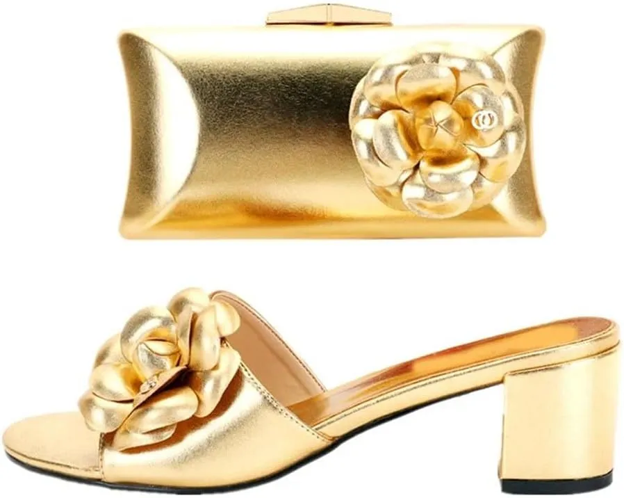 Luxury African Wedding Shoes Set with Crystal-Encrusted Heels and Evening Bag Bridal Pumps