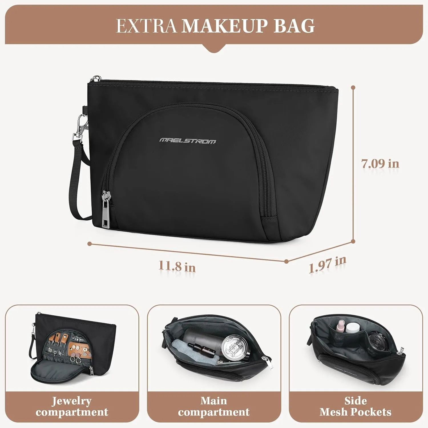 Maelstrom Gym Bag for Women,40L Travel Duffel Bag with Shoes Compartment and Wet Pocket,Waterproof Carry On Weekender Bag,Sport Gym Tote Bags Swimming Yoga, Hospital Holdalls-Black