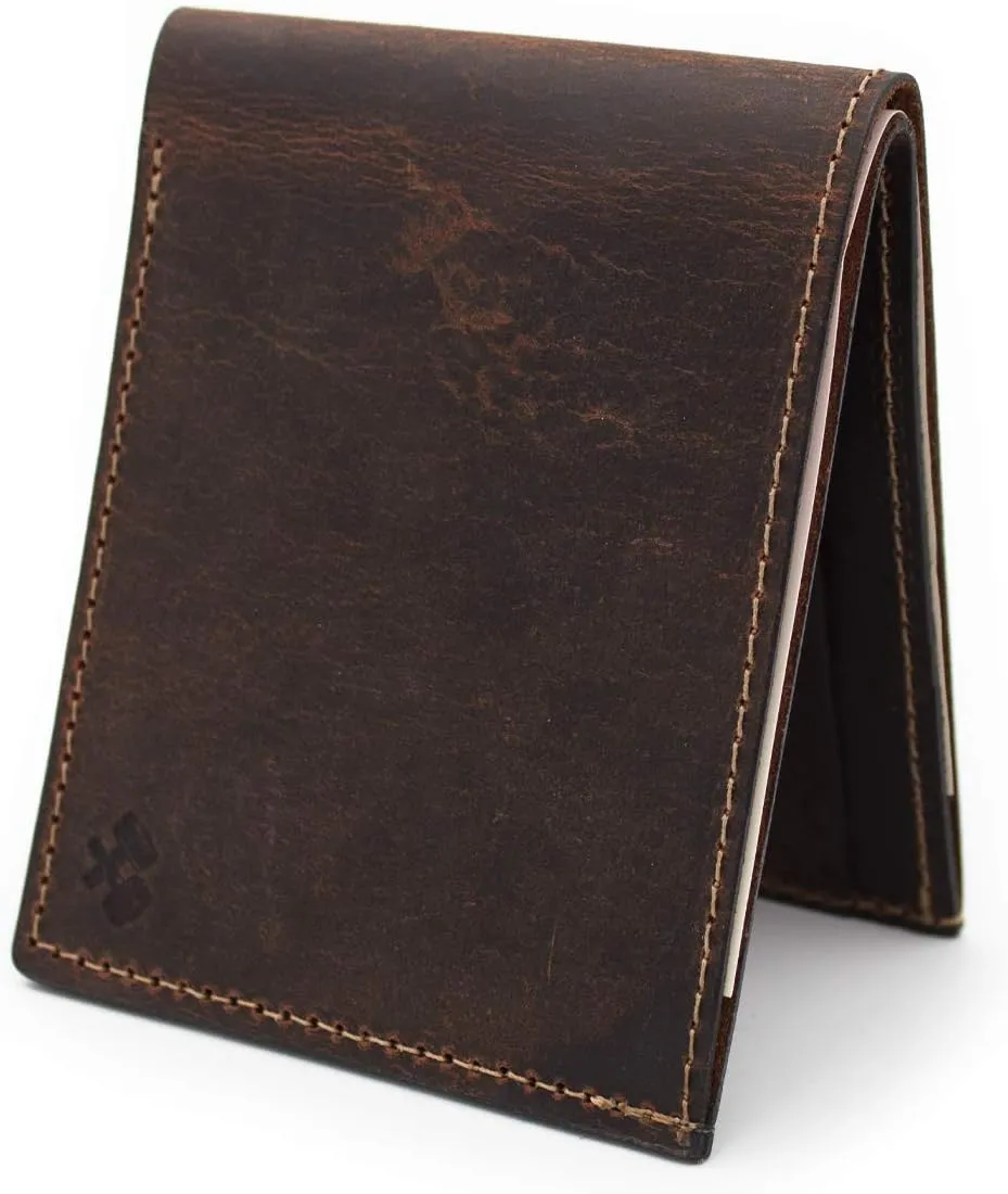 Main Street Forge Bifold Wallet | Made in USA | Mens Leather Bifold Wallets (Bootlegger Brown)