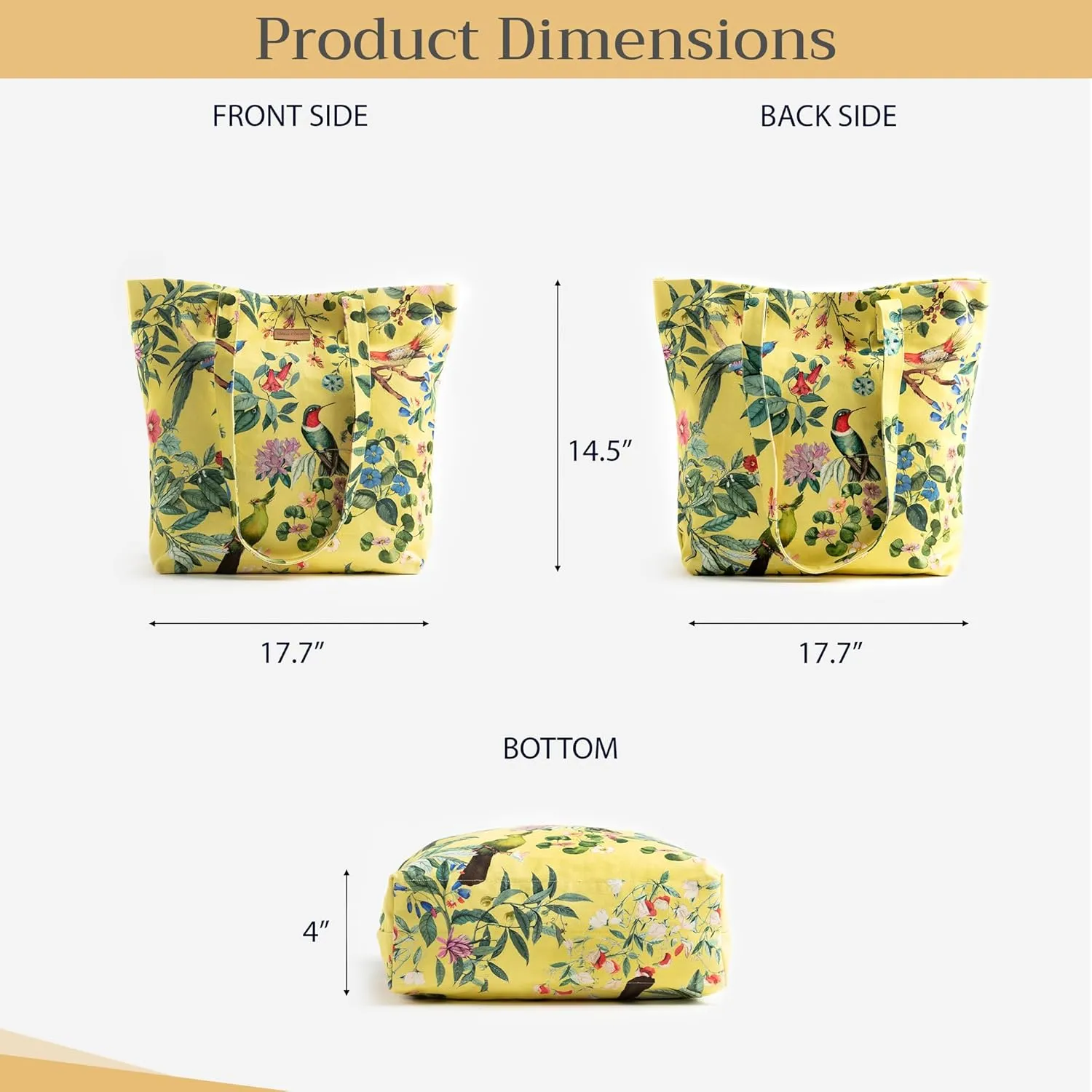 Maison d' Hermine Canvas Tote Bag for Women Cotton Canvas Reusable Shoulder Grocery Bags Bulk with Handle for Shopping Travel